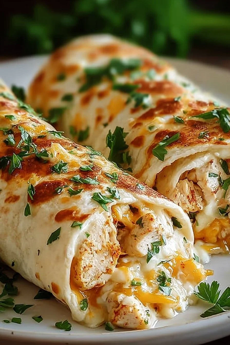 Cheesy Chicken Garlic Wraps