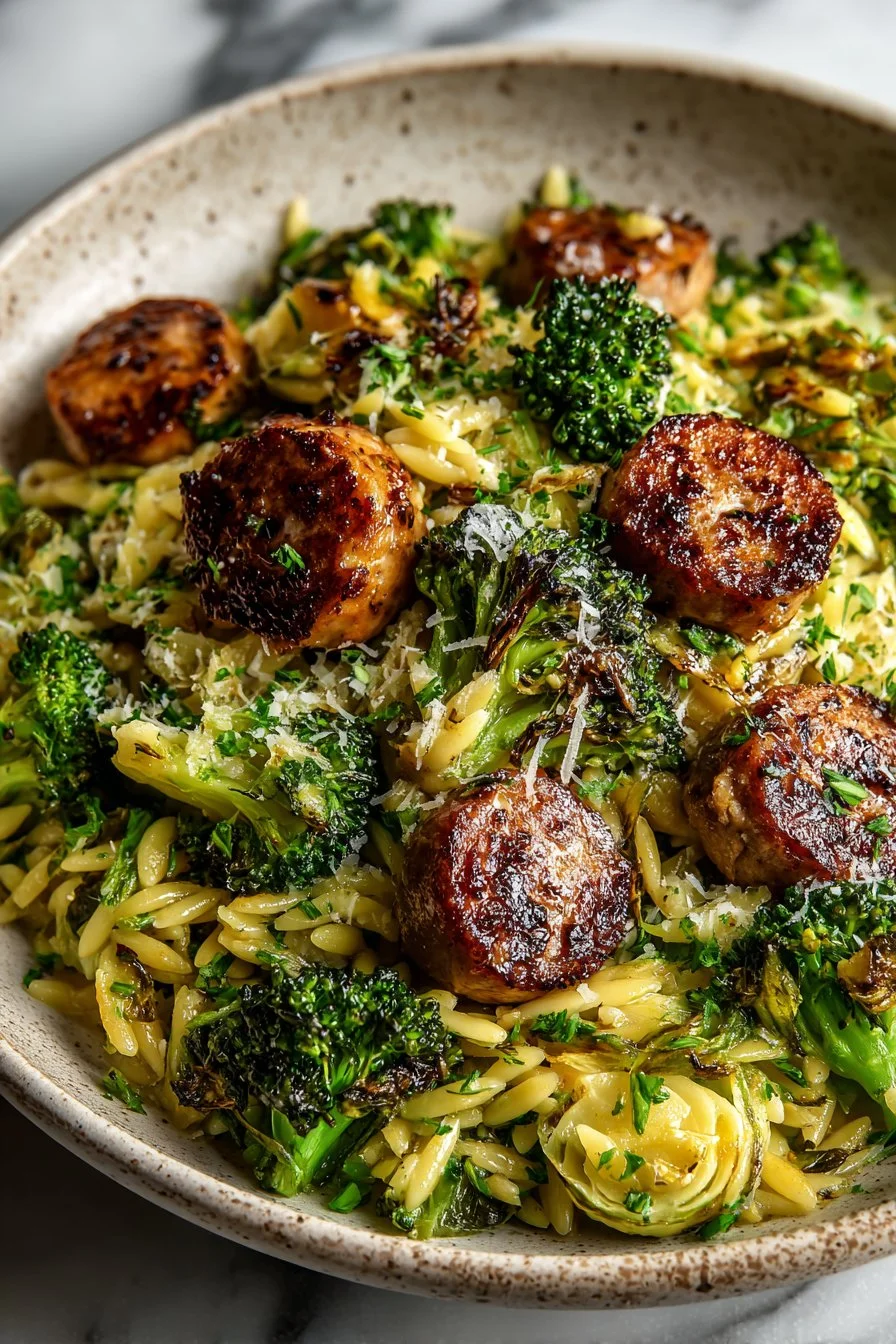 Chicken Sausage and Broccoli Orzo