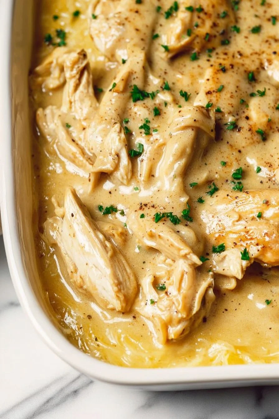 Cozy Chicken and Gravy Delight served with homemade sides