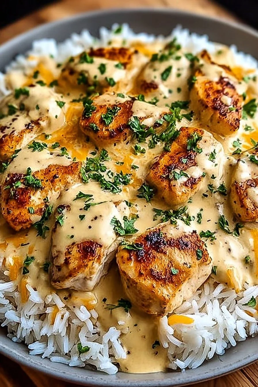 Creamy Smothered Chicken and Rice