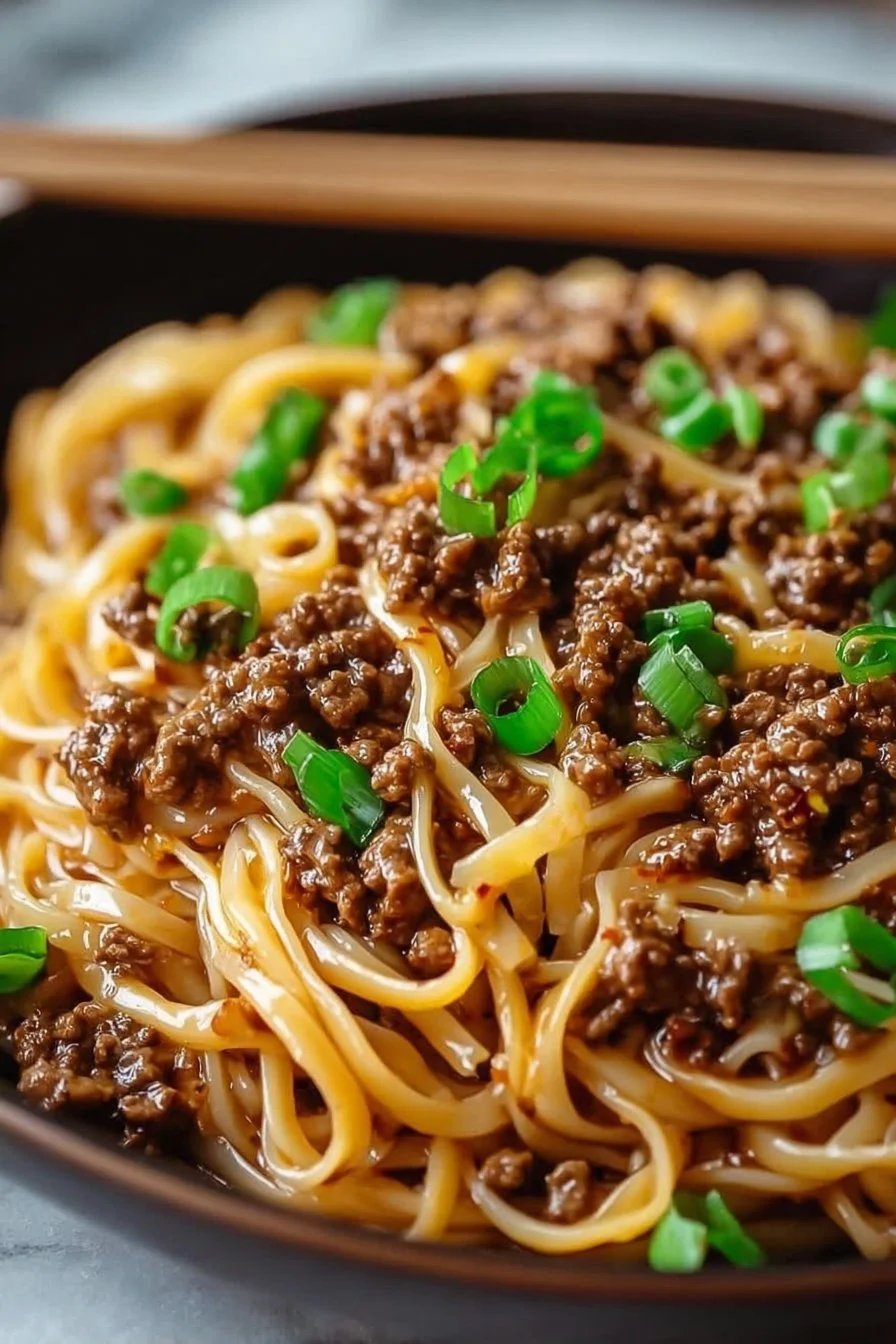 Mongolian Ground Beef Noodles