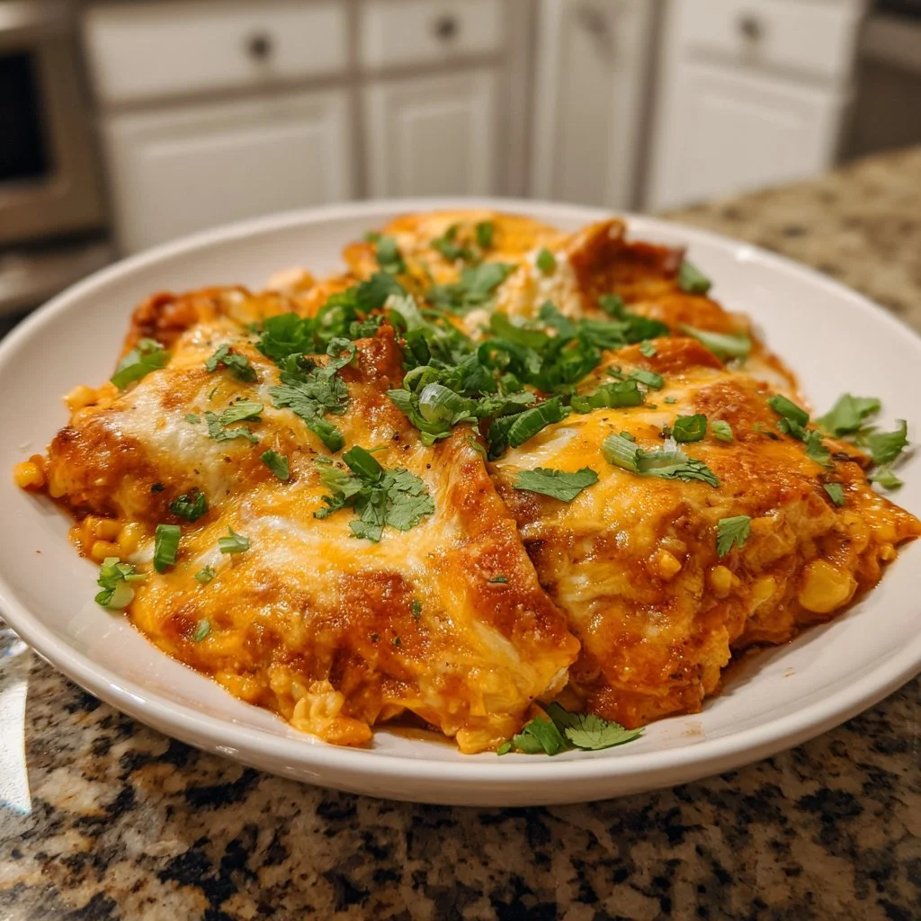 Amazing Cozy Crockpot Chicken Enchilada Casserole