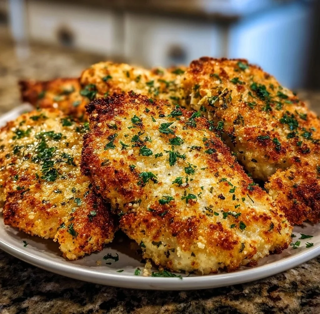 Garlic Parmesan Crusted Chicken Breasts