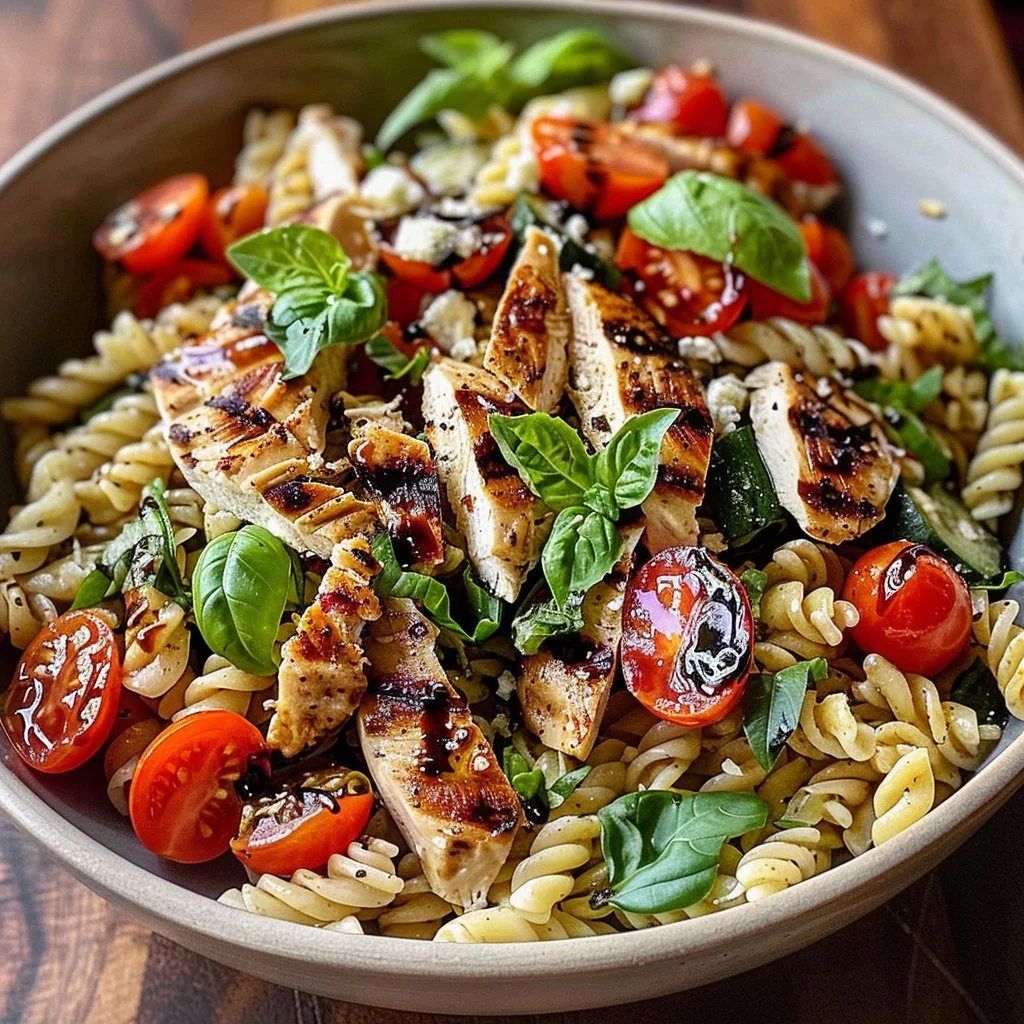 Home Page 13 Grilled Chicken Pasta Salad with Balsamic Vinaigrette
