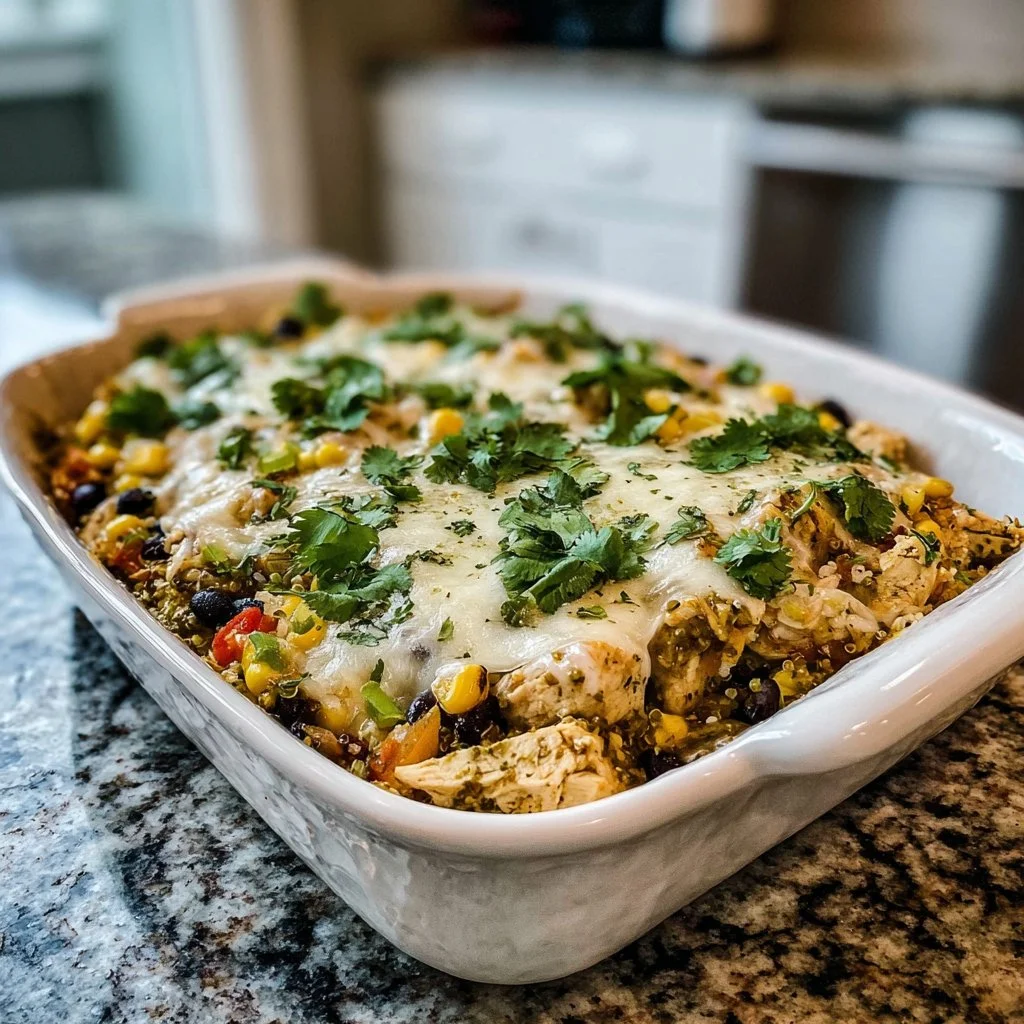 Healthy Salsa Verde Chicken Casserole
