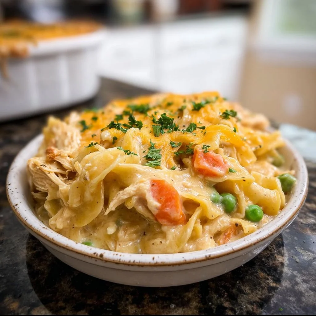 Noodle Chicken Pot Pie Casserole