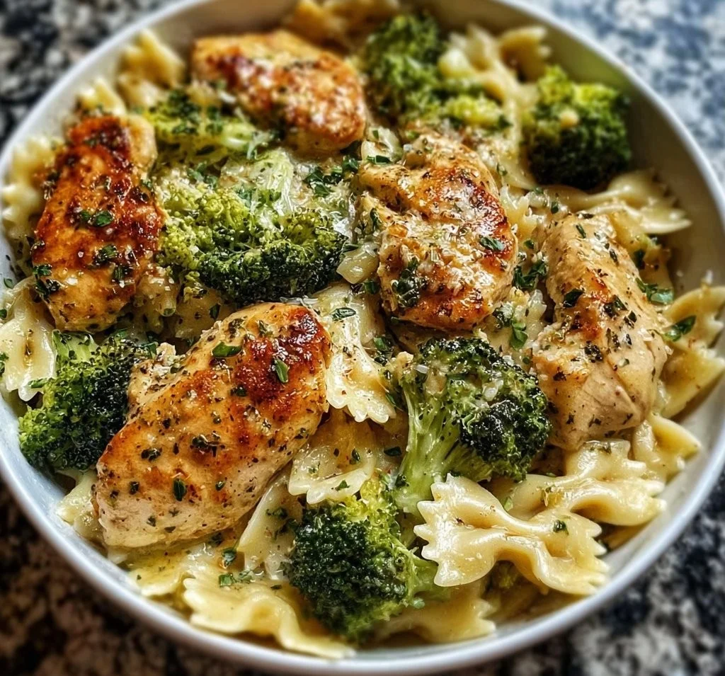 Cowboy Butter Lemon Bowtie Chicken with pasta and chicken in a lemon butter sauce