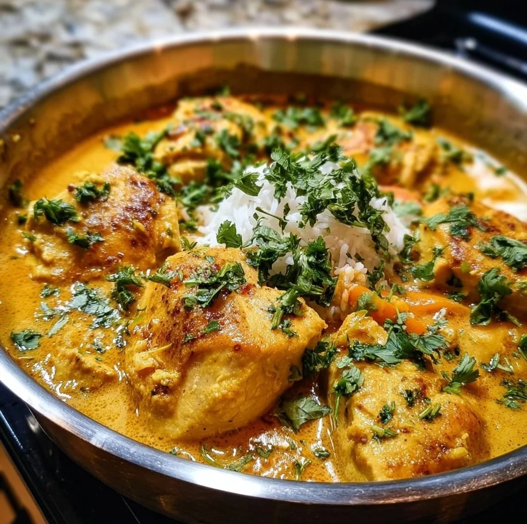 Coconut Curry Chicken 4 Delicious Coconut Curry Chicken served in a bowl with fresh herbs and spices.