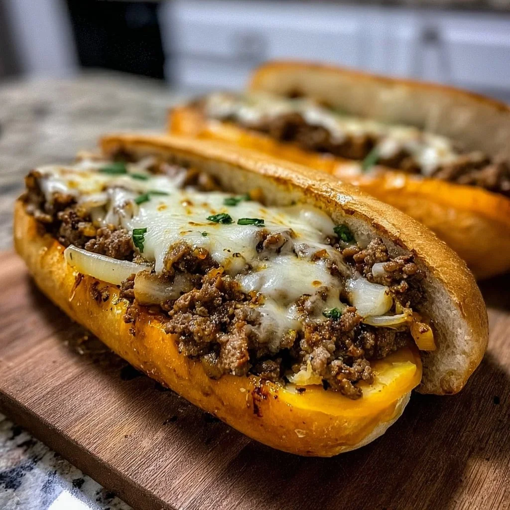 Ground Beef Philly Cheesesteaks 4 Ground Beef Philly Cheesesteaks