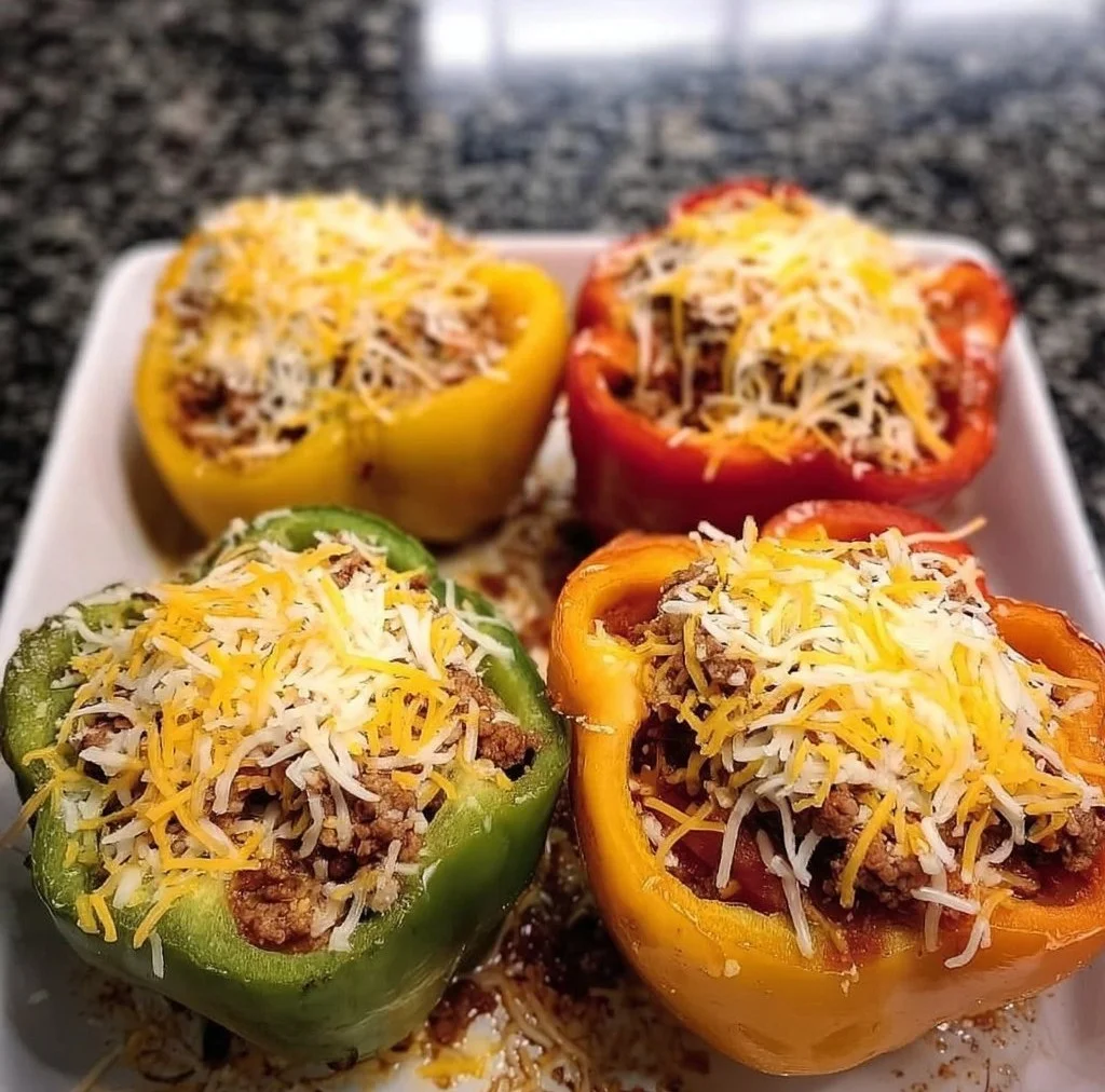 Delicious stuffed bell peppers filled with rice, vegetables, and spices